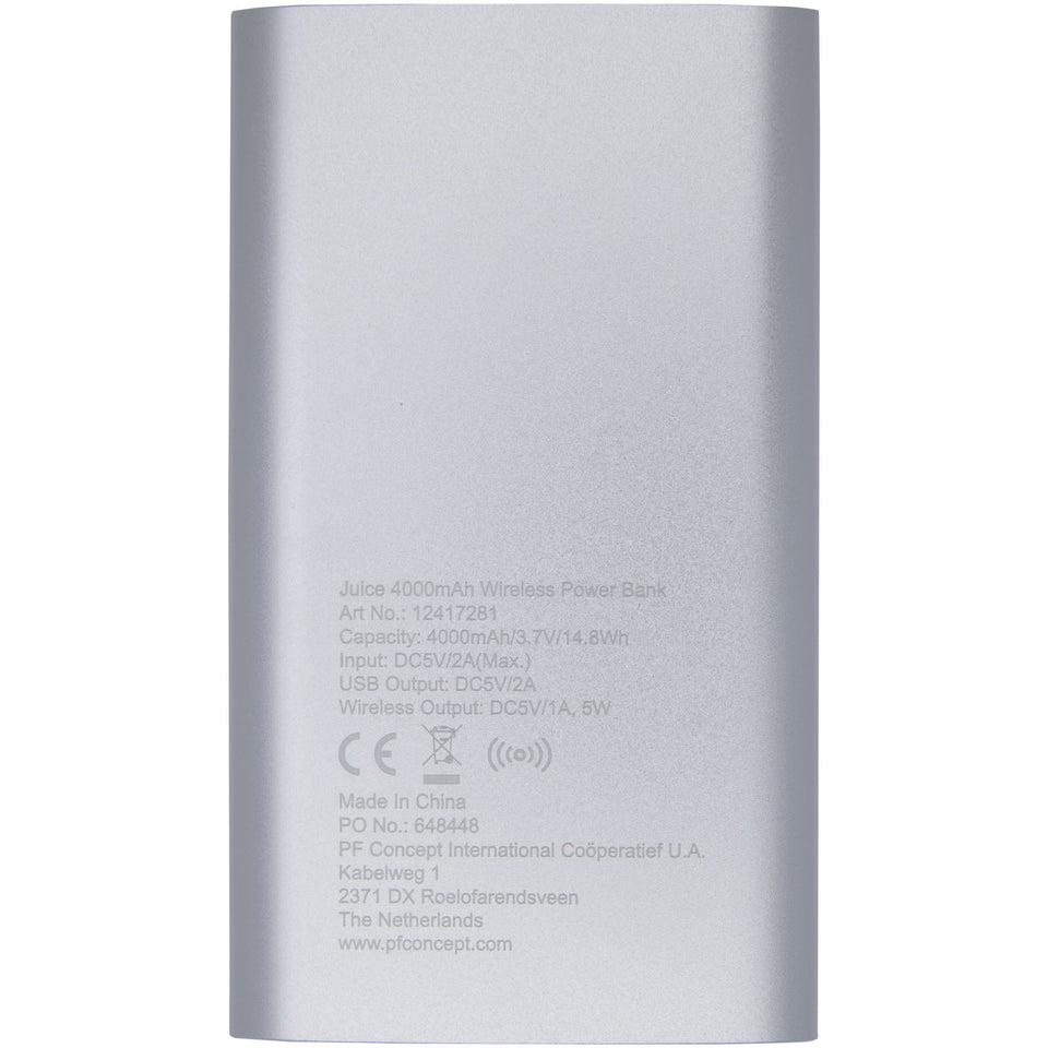 Power bank wireless da 4.000 mAh Juice personalizzato con logo - Pubblienne
