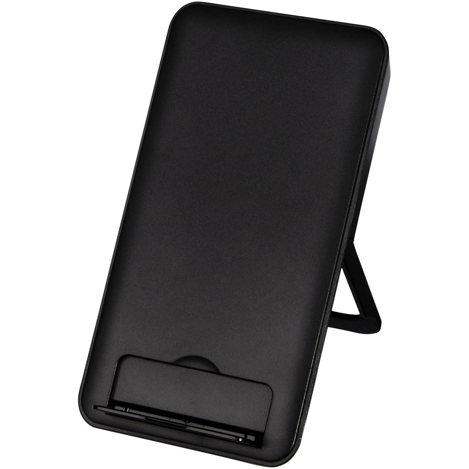 Stazione di ricarica in plastica riciclata da 10 W con supporto per telefono Loop personalizzato con logo - Pubblienne
