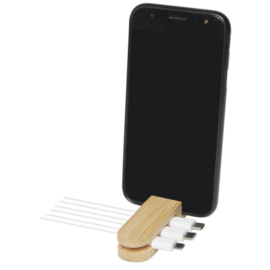 Organizer per cavi in bambù Edulis personalizzato con logo - Pubblienne