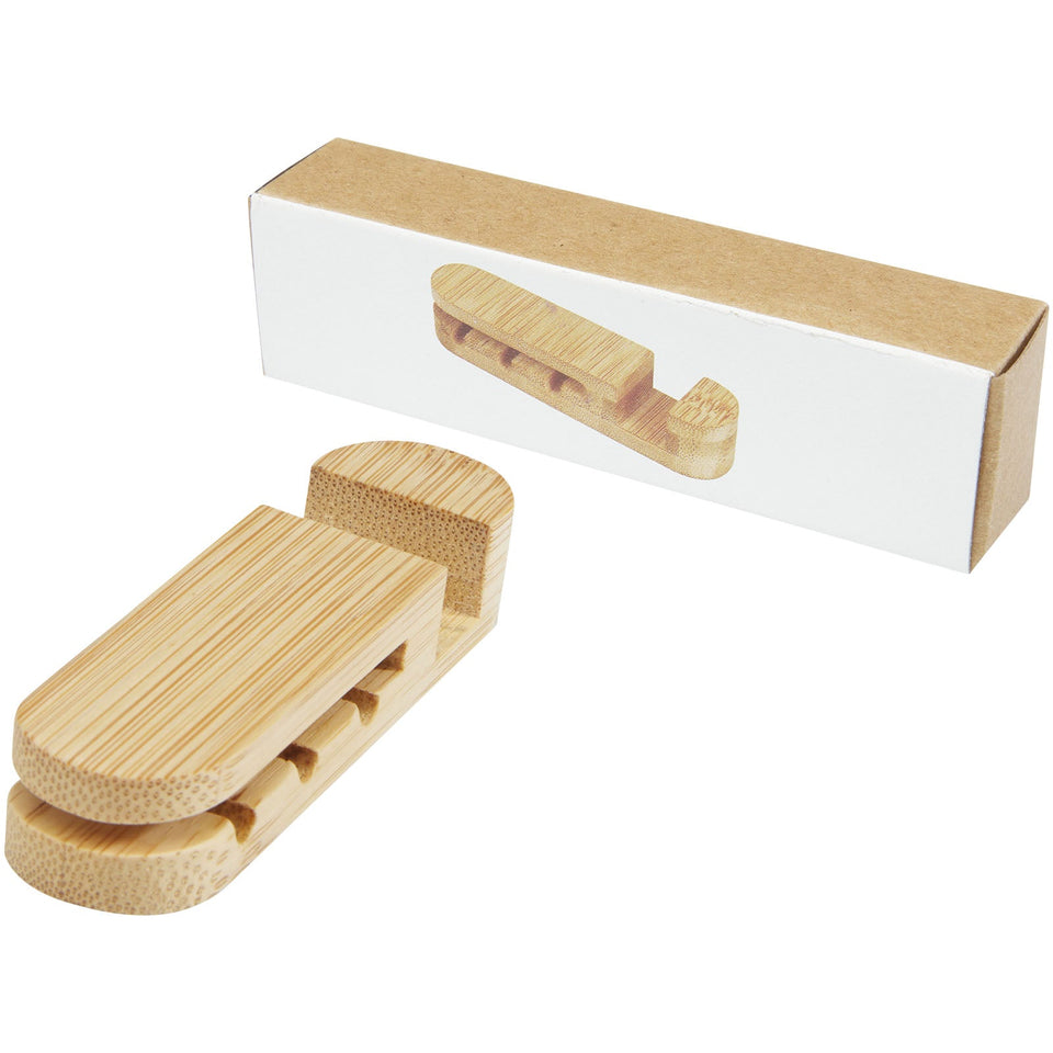 Organizer per cavi in bambù Edulis personalizzato con logo - Pubblienne