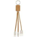 Cavo di ricarica 3 in 1 in sughero e paglia di grano Bates personalizzato con logo - Pubblienne