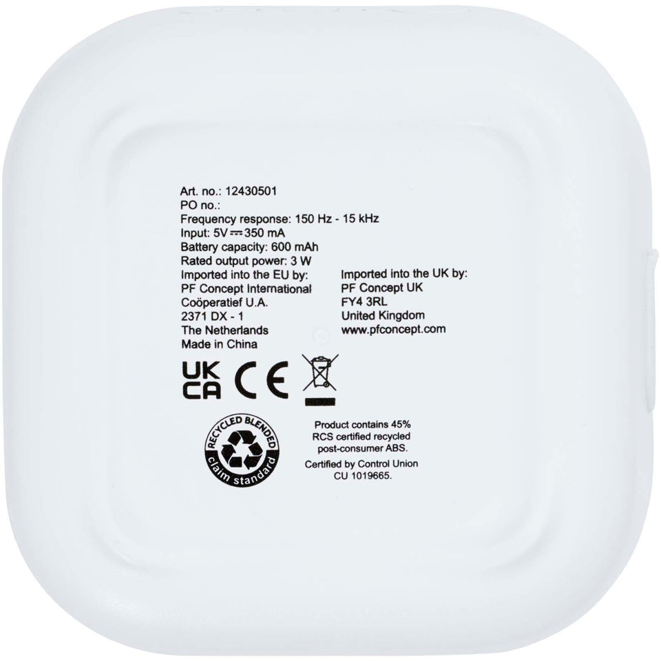 Mini speaker Bluetooth® 2.0 in plastica riciclata RCS da 3 W Stark personalizzato con logo - Pubblienne