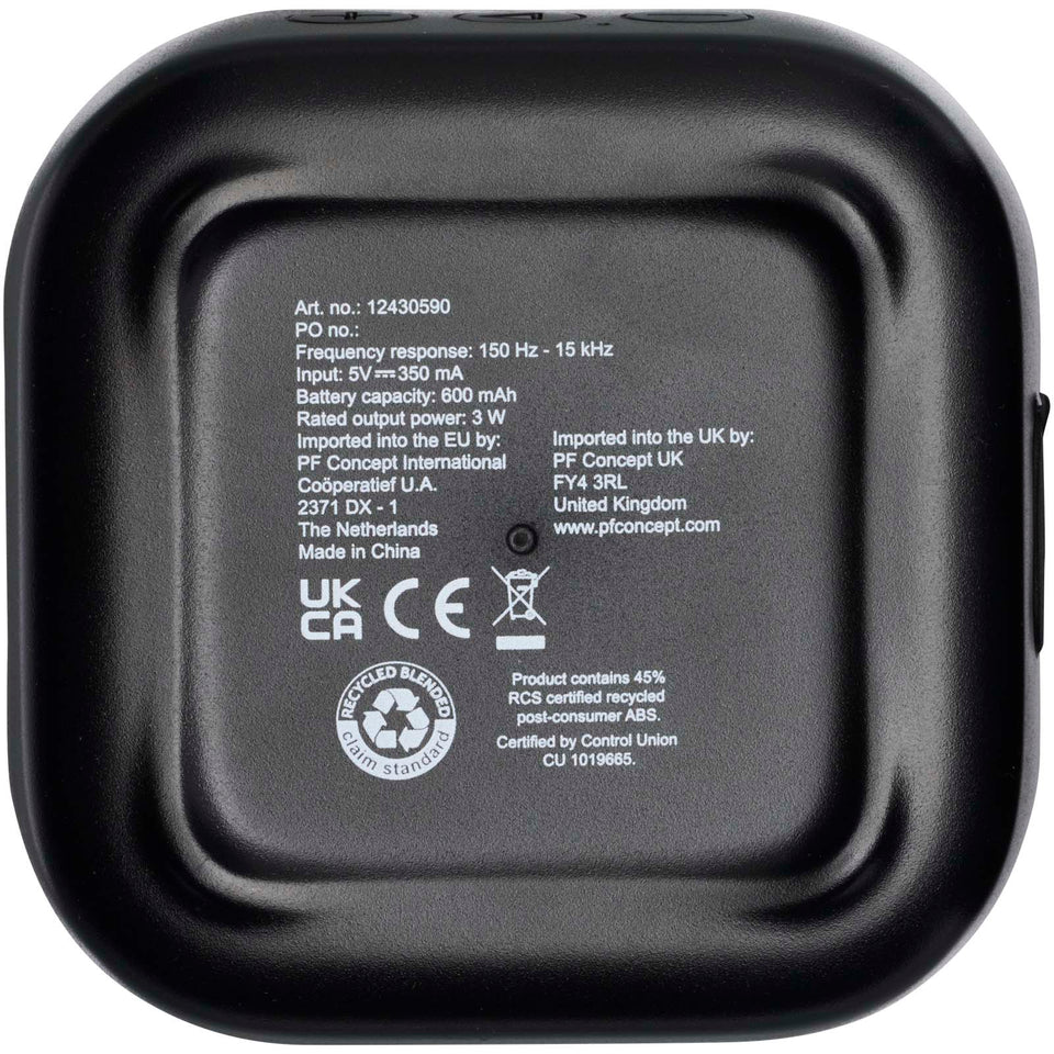 Mini speaker Bluetooth® 2.0 in plastica riciclata RCS da 3 W Stark personalizzato con logo - Pubblienne