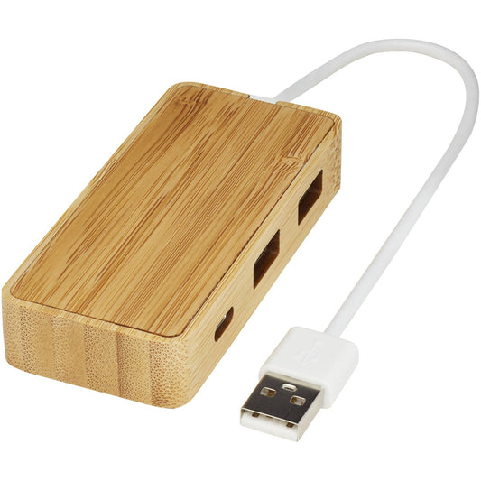 Hub USB in bambù Tapas personalizzato con logo - Pubblienne
