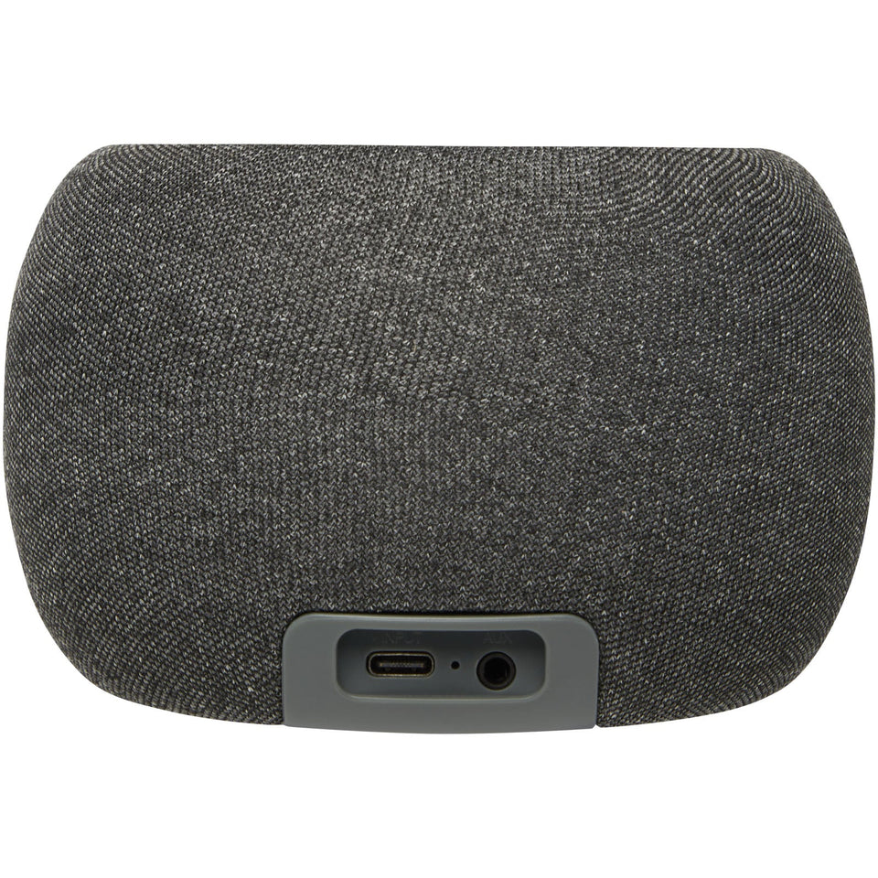 Speaker Bluetooth® con stazione di ricarica wireless in bambù/PET riciclato Ecofiber personalizzato con logo - Pubblienne