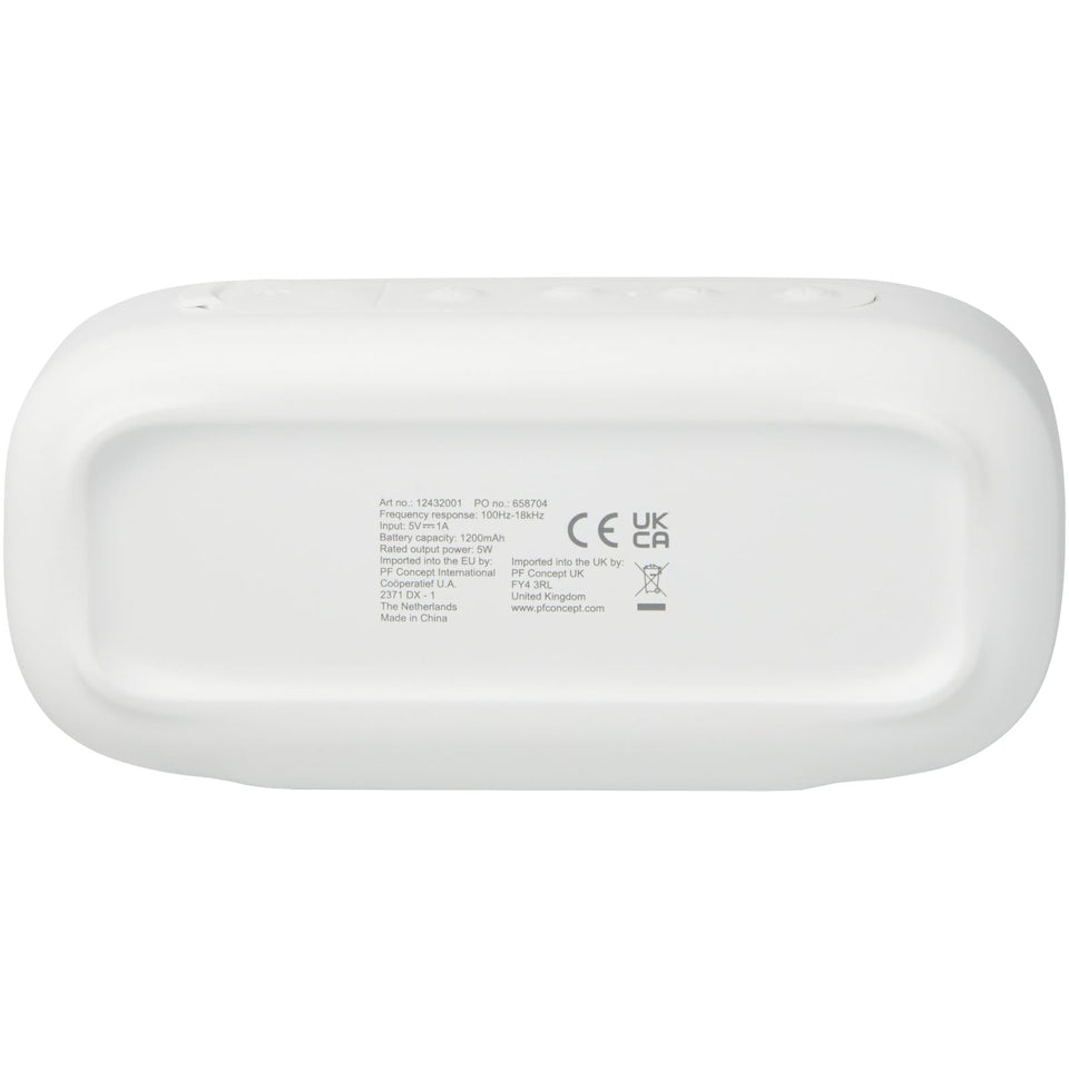 Altoparlante Bluetooth® IPX5 in plastica riciclata da 5 W Stark 2.0 personalizzato con logo - Pubblienne