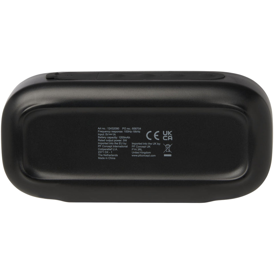 Altoparlante Bluetooth® IPX5 in plastica riciclata da 5 W Stark 2.0 personalizzato con logo - Pubblienne