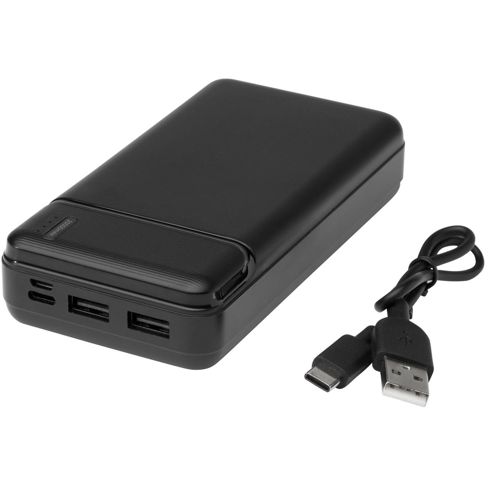 Power bank in plastica riciclata da 20.000 mAh Loop personalizzato con logo - Pubblienne