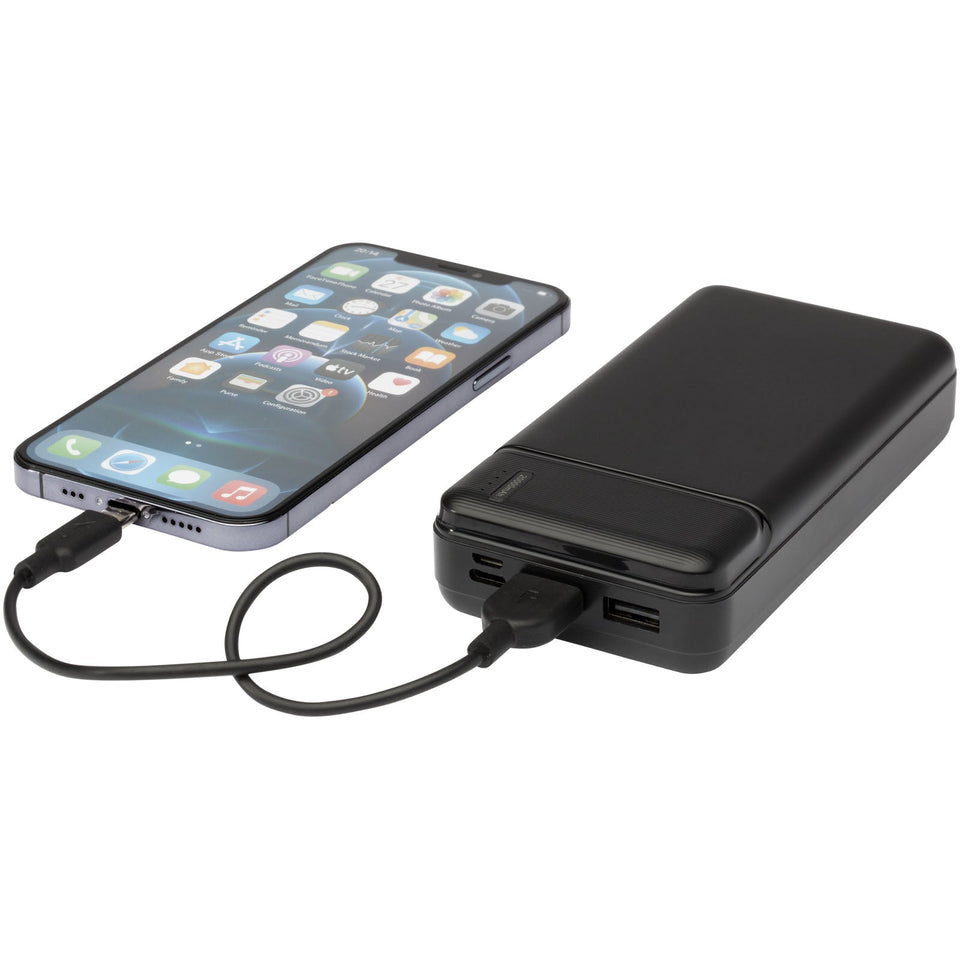Power bank in plastica riciclata da 20.000 mAh Loop personalizzato con logo - Pubblienne