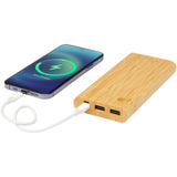 Power bank Tulda da 10,000 mAh in bambù personalizzato con logo - Pubblienne