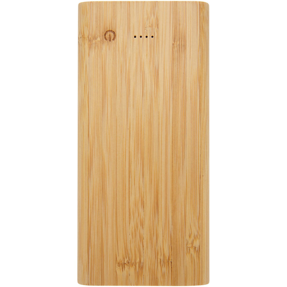 Power bank Tulda da 10,000 mAh in bambù personalizzato con logo - Pubblienne