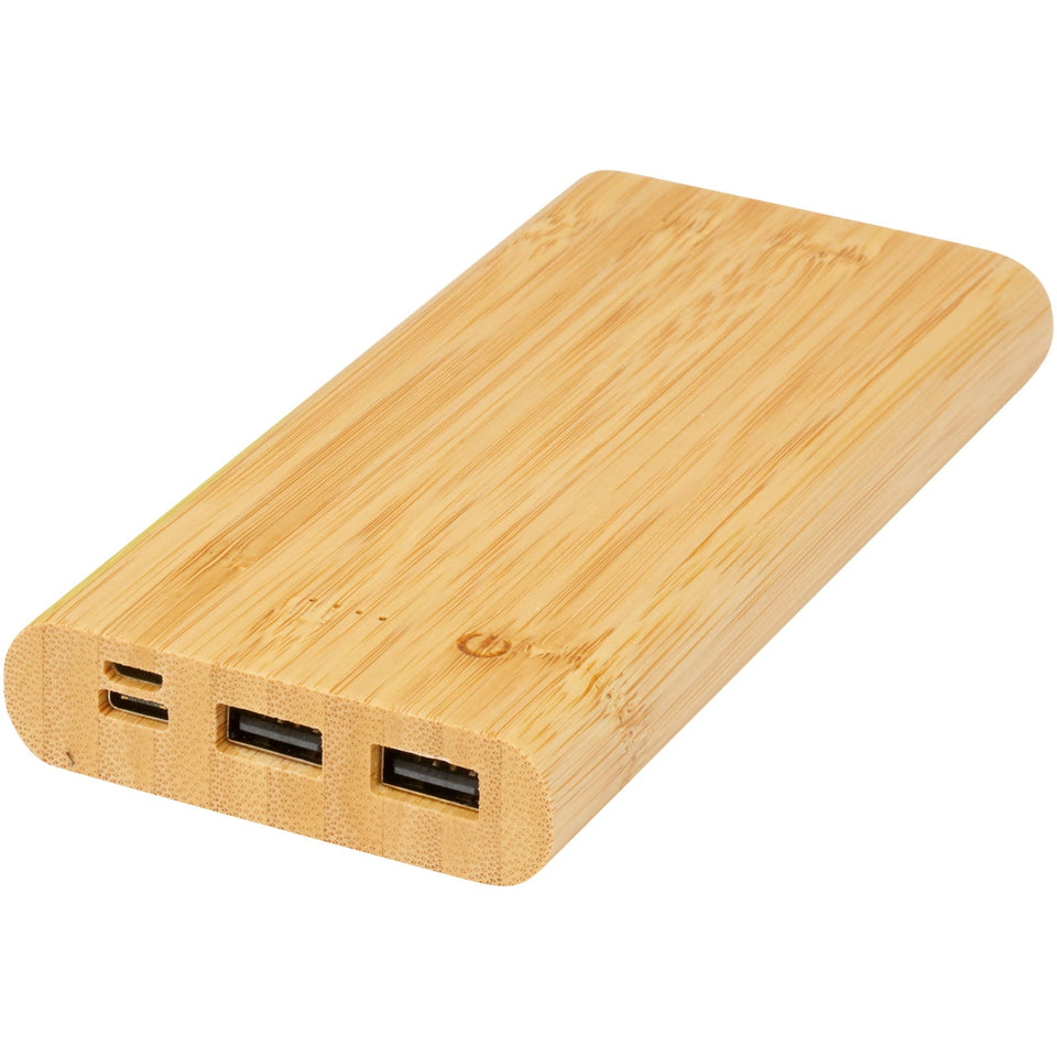 Power bank Tulda da 10,000 mAh in bambù personalizzato con logo - Pubblienne