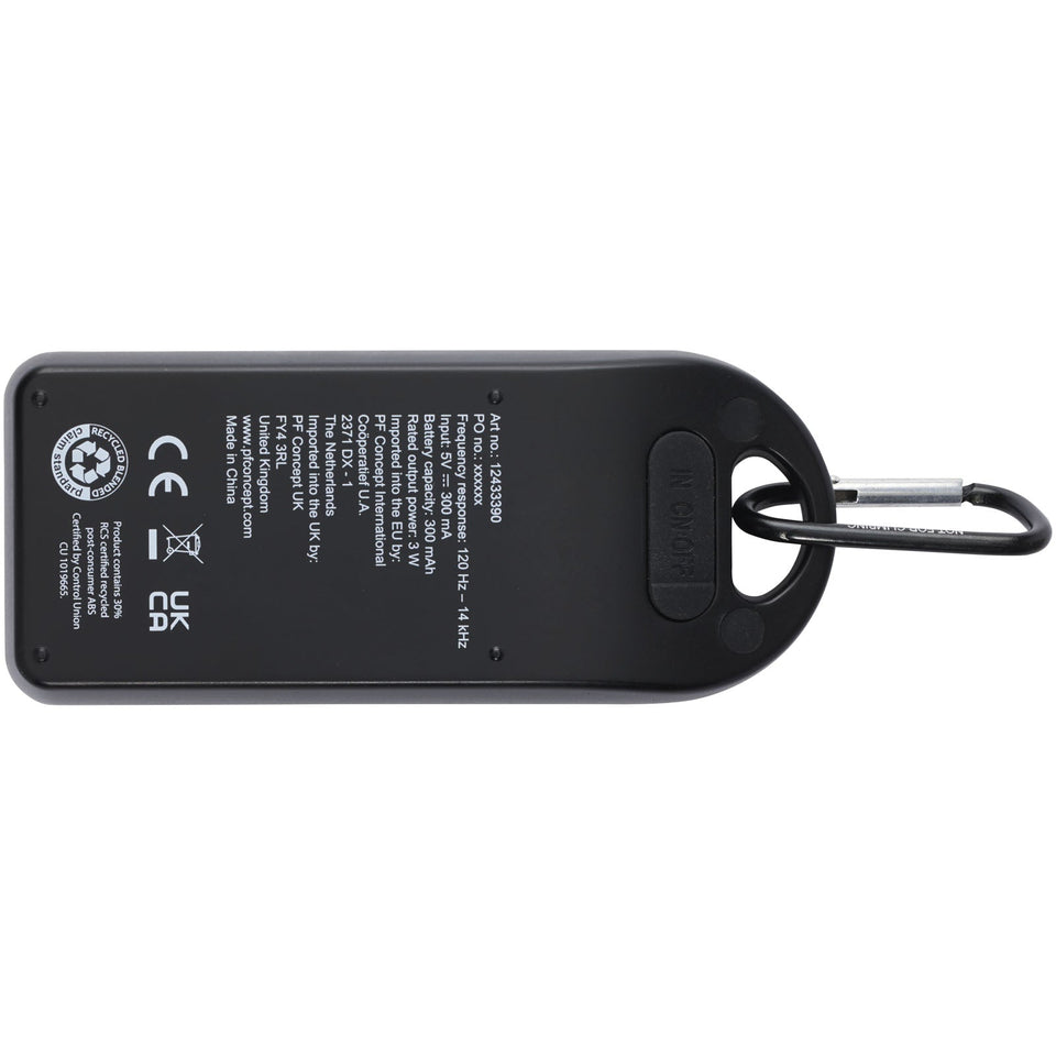 Speaker Bluetooth® IPX4 in plastica riciclata RCS da 3 W Omni personalizzato con logo - Pubblienne