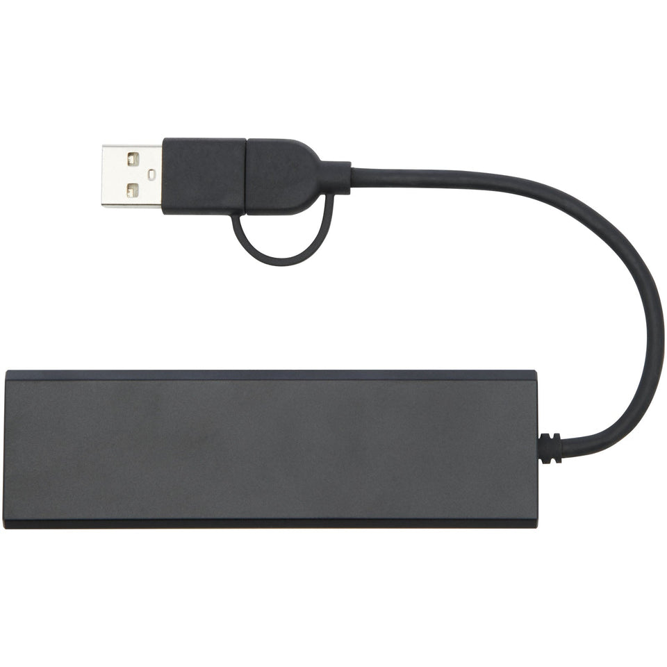 Hub USB 2.0 in alluminio riciclato RCS Rise personalizzato con logo - Pubblienne