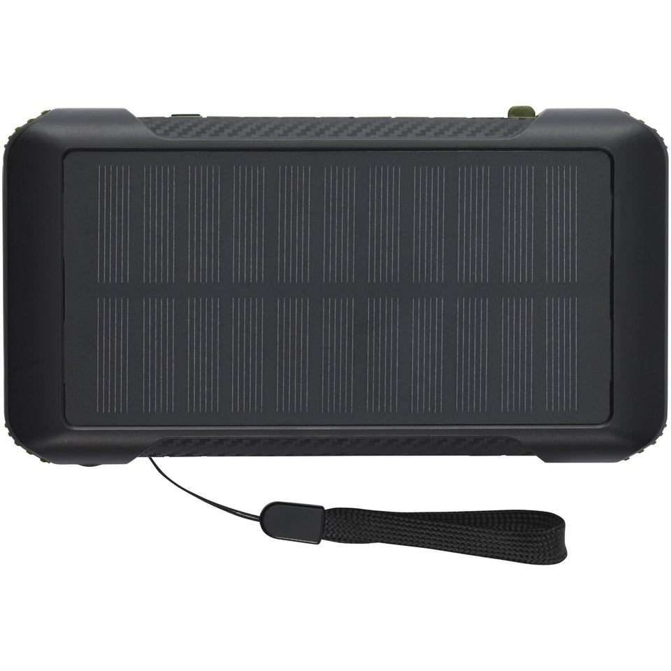 Power bank a dinamo solare in plastica riciclata RCS da 10.000 mAh Soldy personalizzato con logo - Pubblienne