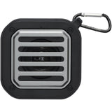 Speaker Bluetooth® IPX5 a ricarica solare in plastica riciclata RCS da 3 W con moschettone Solo personalizzato con logo - Pubblienne