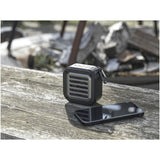 Speaker Bluetooth® IPX5 a ricarica solare in plastica riciclata RCS da 3 W con moschettone Solo personalizzato con logo - Pubblienne