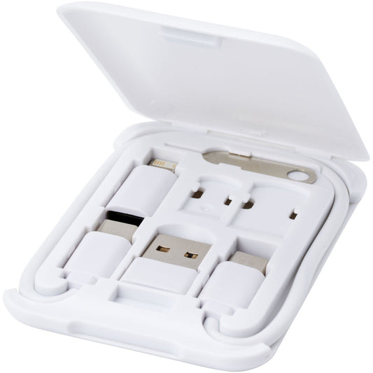 Cavo di ricarica modulare in plastica riciclata con supporto per telefono Savvy personalizzato con logo - Pubblienne