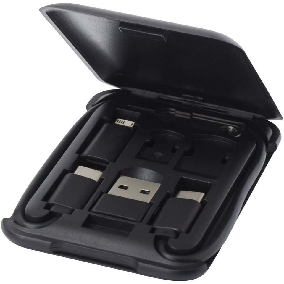 Cavo di ricarica modulare in plastica riciclata con supporto per telefono Savvy personalizzato con logo - Pubblienne