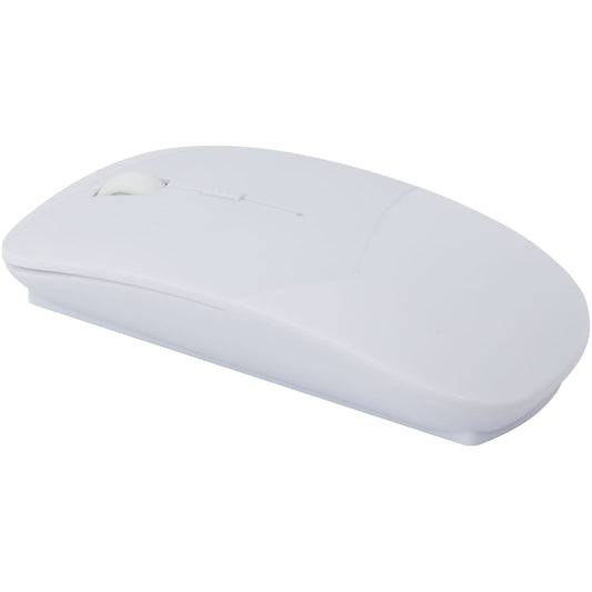 Mouse wireless in plastica riciclata certificata RCS Menlo personalizzato con logo - Pubblienne