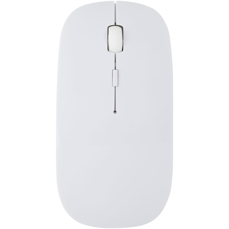 Mouse wireless in plastica riciclata certificata RCS Menlo personalizzato con logo - Pubblienne