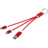 Cavo di ricarica in alluminio riciclato 4 in 1 con portachiavi Metal personalizzato con logo - Pubblienne