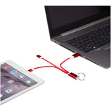 Cavo di ricarica in alluminio riciclato 4 in 1 con portachiavi Metal personalizzato con logo - Pubblienne