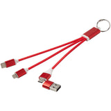 Cavo di ricarica in alluminio riciclato 4 in 1 con portachiavi Metal personalizzato con logo - Pubblienne