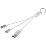 Cavo di ricarica in alluminio riciclato 4 in 1 con portachiavi Metal personalizzato con logo - Pubblienne