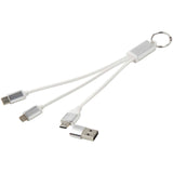 Cavo di ricarica in alluminio riciclato 4 in 1 con portachiavi Metal personalizzato con logo - Pubblienne