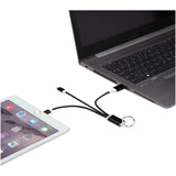 Cavo di ricarica in alluminio riciclato 4 in 1 con portachiavi Metal personalizzato con logo - Pubblienne