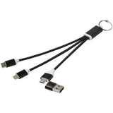 Cavo di ricarica in alluminio riciclato 4 in 1 con portachiavi Metal personalizzato con logo - Pubblienne