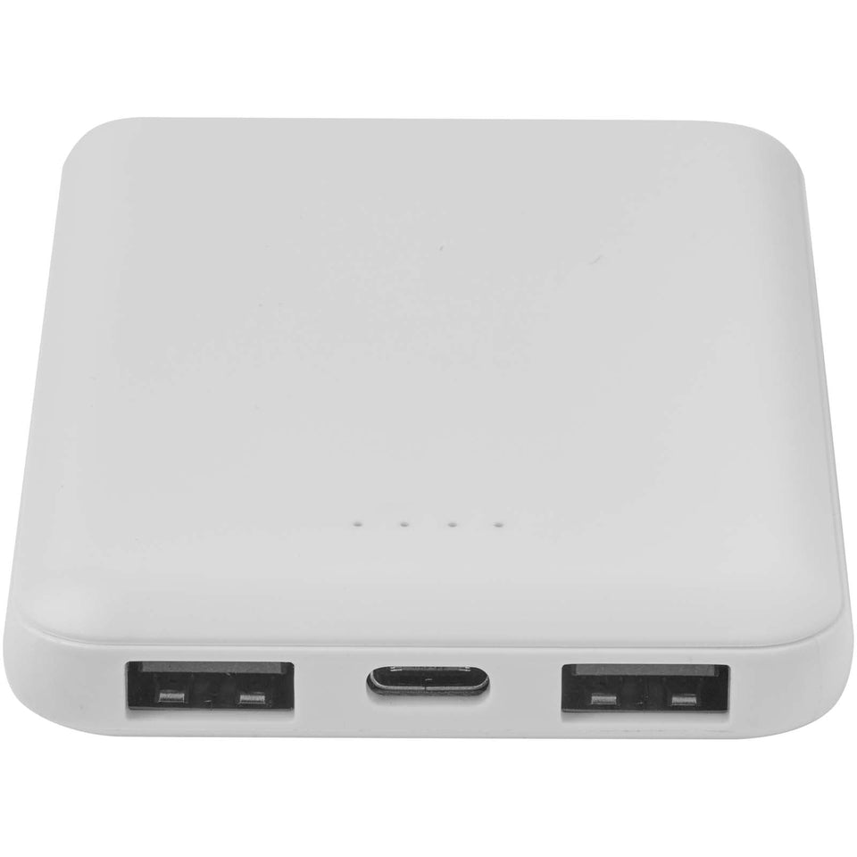 Power bank da 5000 mAh di Tipo C in plastica riciclata Asama personalizzato con logo - Pubblienne