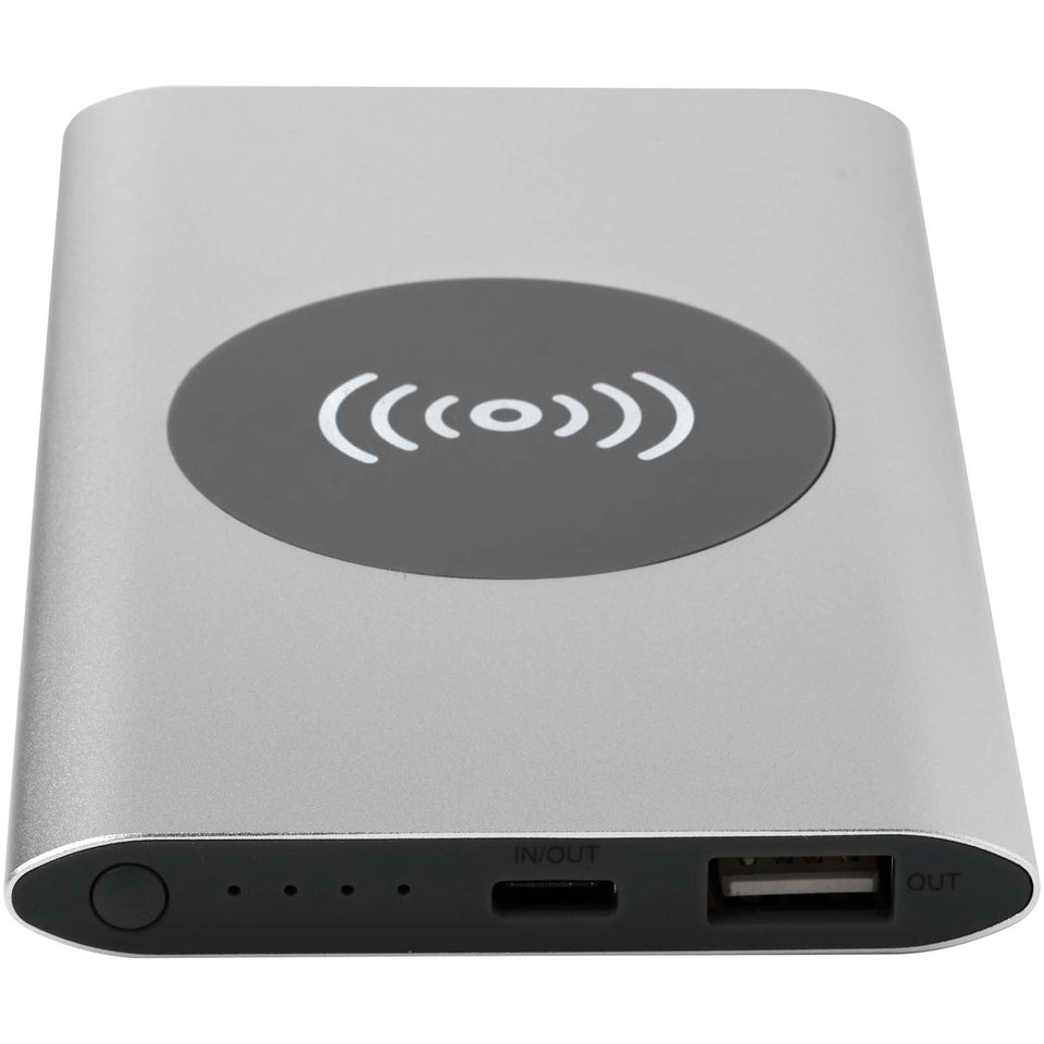 Power bank wireless da 4000 mAh Type C in alluminio riciclato Juice personalizzato con logo - Pubblienne