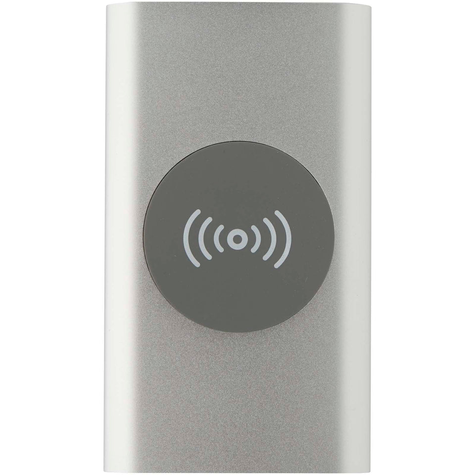Power bank wireless da 4000 mAh Type C in alluminio riciclato Juice personalizzato con logo - Pubblienne