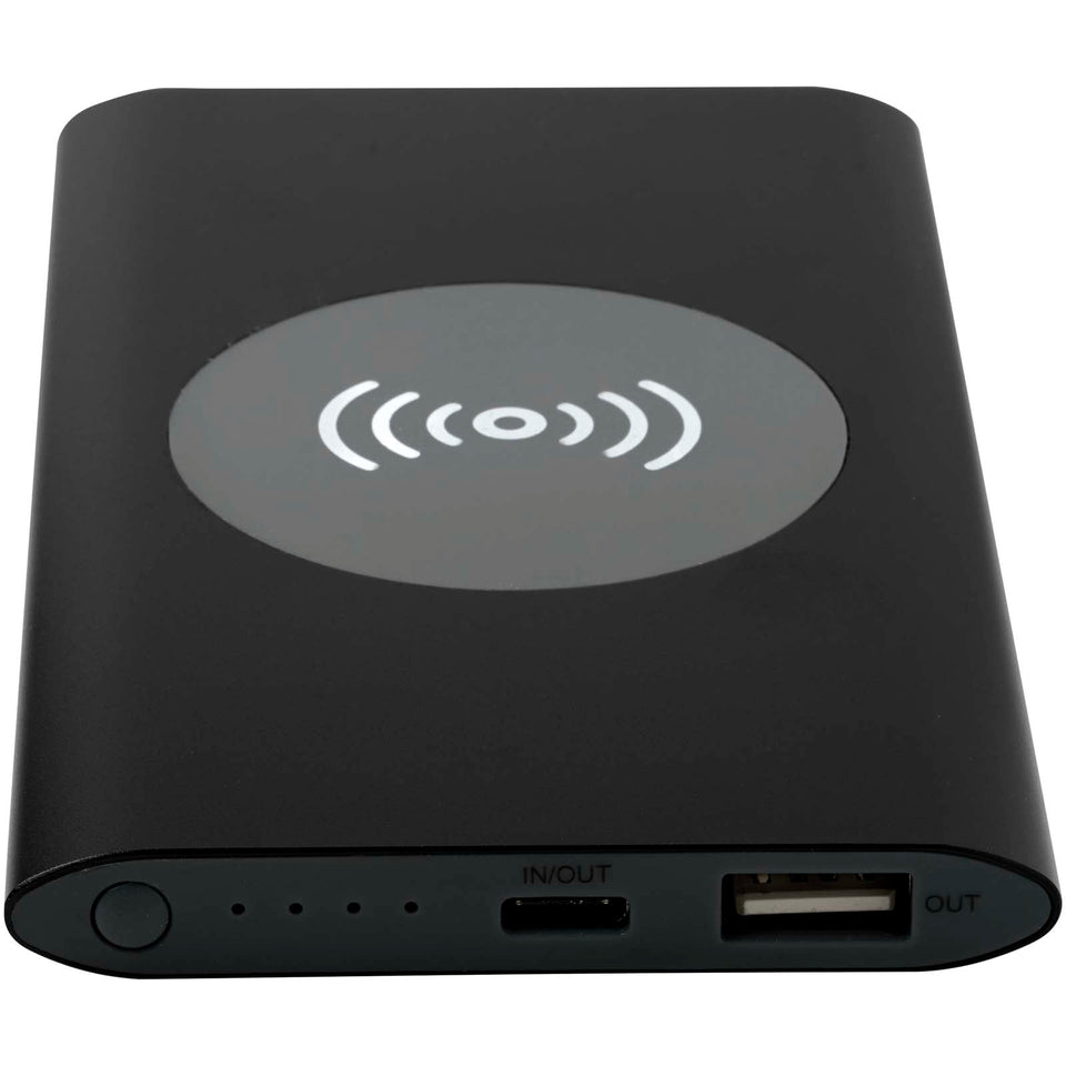 Power bank wireless da 4000 mAh Type C in alluminio riciclato Juice personalizzato con logo - Pubblienne