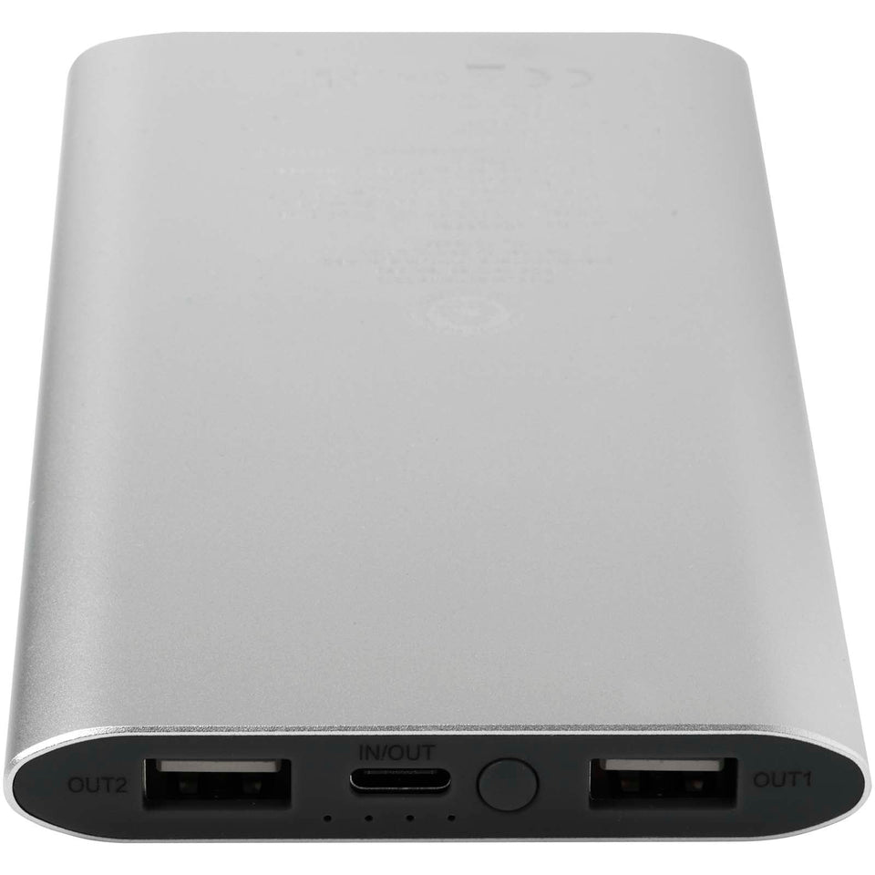 Power bank wireless da 8000 mAh Type C in alluminio riciclato Juice personalizzato con logo - Pubblienne