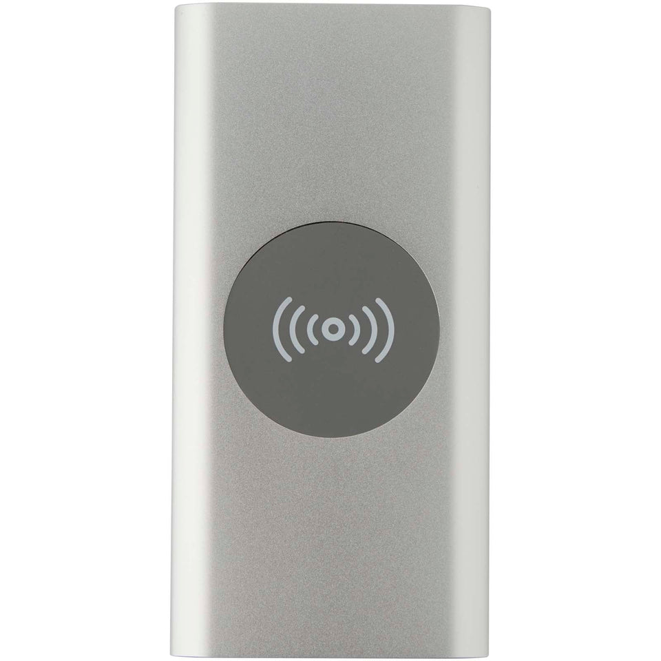 Power bank wireless da 8000 mAh Type C in alluminio riciclato Juice personalizzato con logo - Pubblienne