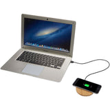 Stazione di ricarica wireless in bambù da 15 W Essence personalizzato con logo - Pubblienne