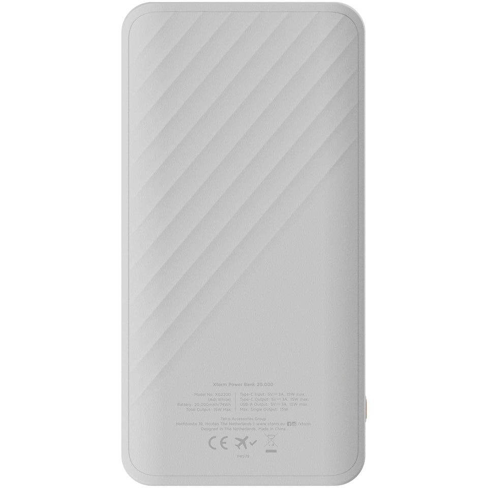 Power bank a ricarica rapida da 20.000 mAh 15 W Xtorm XG220 Go2 personalizzato con logo - Pubblienne