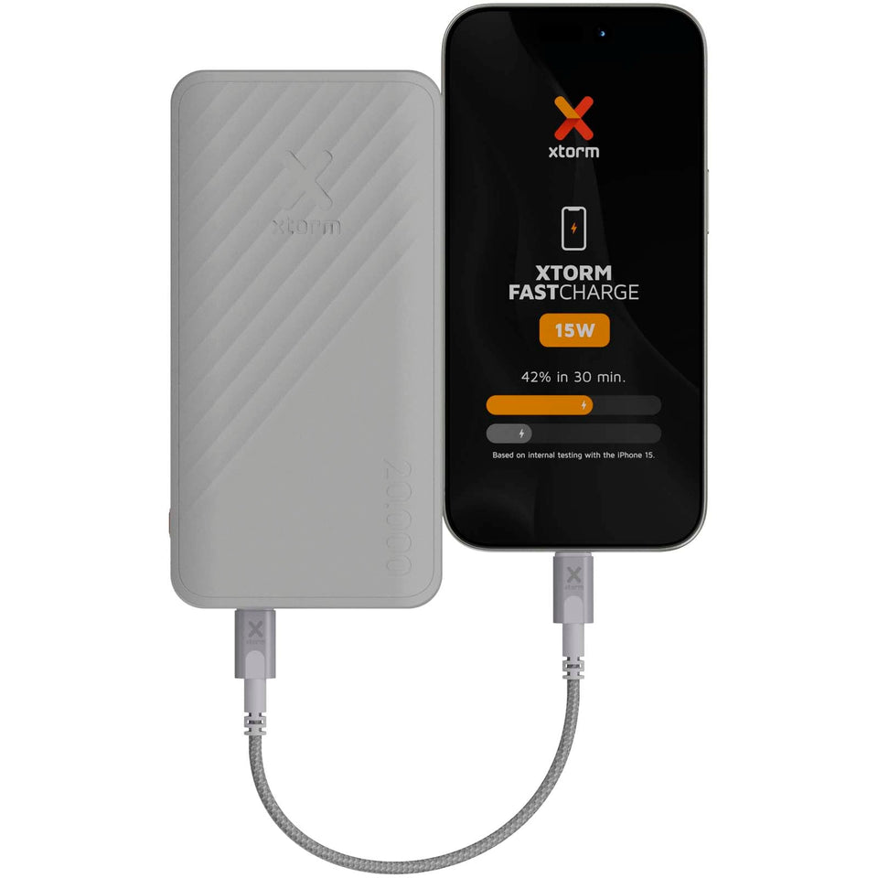 Power bank a ricarica rapida da 20.000 mAh 15 W Xtorm XG220 Go2 personalizzato con logo - Pubblienne