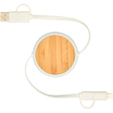 Cavo retrattile 5 in 1 in plastica riciclata da 100 cm per la sincronizzazione dei dati e la ricarica rapida da 45 W con dett personalizzato con logo - Pubblienne