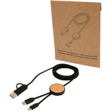 Cavo 5-in-1 in plastica riciclata da 150 cm per la sincronizzazione dei dati e la ricarica rapida da 27 W con dettagli in bam personalizzato con logo - Pubblienne