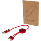 Cavo 5-in-1 in alluminio e plastica riciclata da 30 cm per la sincronizzazione dei dati e la ricarica rapida da 27 W Alasia personalizzato con logo - Pubblienne