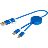Cavo 5-in-1 in alluminio e plastica riciclata da 30 cm per la sincronizzazione dei dati e la ricarica rapida da 27 W Alasia personalizzato con logo - Pubblienne