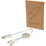 Cavo 5-in-1 in alluminio e plastica riciclata da 30 cm per la sincronizzazione dei dati e la ricarica rapida da 27 W Alasia personalizzato con logo - Pubblienne