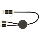 Cavo 5-in-1 in alluminio e plastica riciclata da 30 cm per la sincronizzazione dei dati e la ricarica rapida da 27 W Alasia personalizzato con logo - Pubblienne