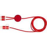 Cavo 5-in-1 in alluminio e plastica riciclata da 150 cm per la sincronizzazione dei dati e la ricarica rapida da 27 W Alasia personalizzato con logo - Pubblienne