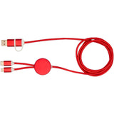 Cavo 5-in-1 in alluminio e plastica riciclata da 150 cm per la sincronizzazione dei dati e la ricarica rapida da 27 W Alasia personalizzato con logo - Pubblienne