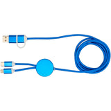 Cavo 5-in-1 in alluminio e plastica riciclata da 150 cm per la sincronizzazione dei dati e la ricarica rapida da 27 W Alasia personalizzato con logo - Pubblienne